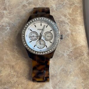 Brown tortoise shell Fossil watch
